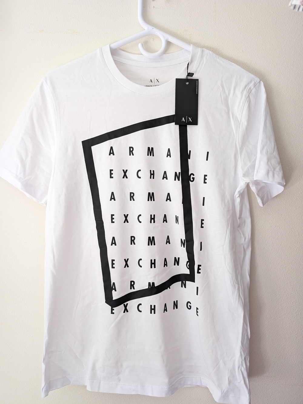 Armani Exchange A|X White Graphic Crew Neck T-Shirt